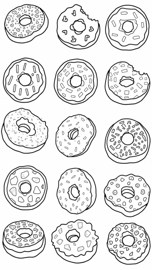 páginas para colorear de donas